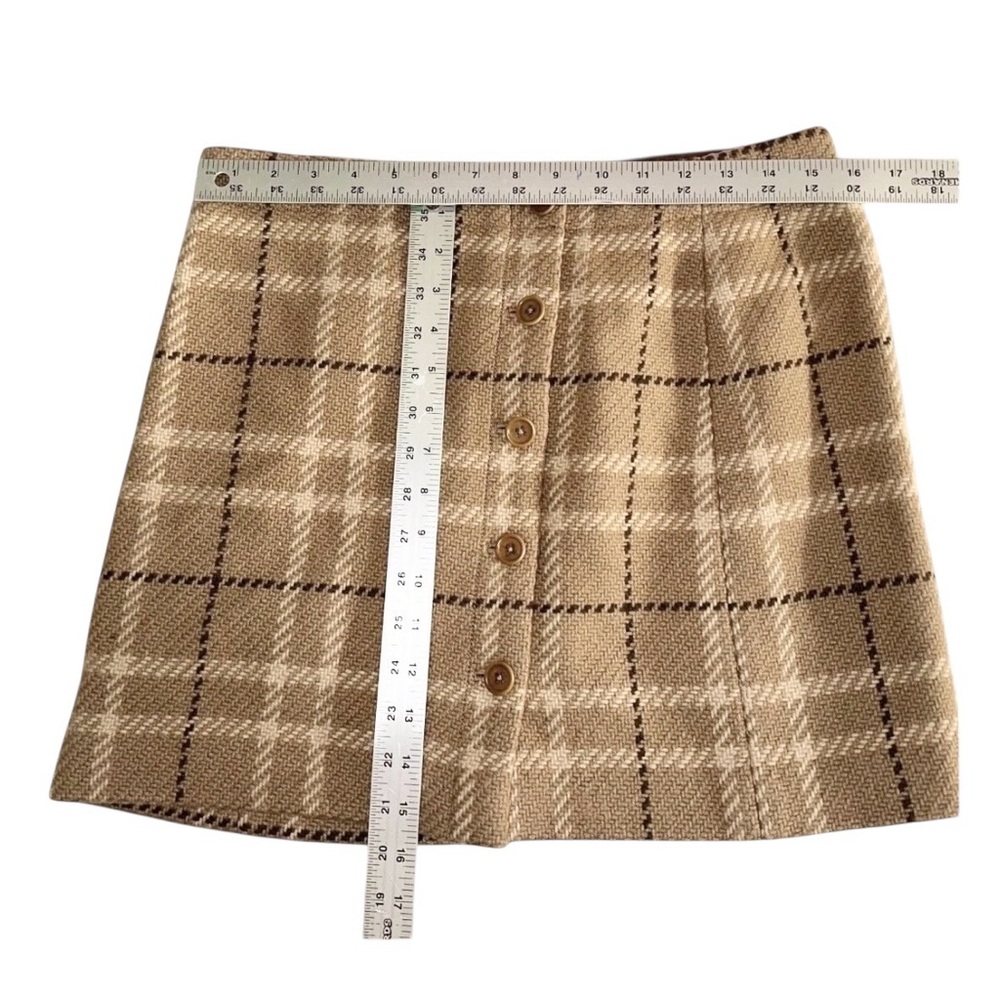 J. Crew Vtg Y2K Women’s Wool-Blend Brown Plaid Mini Skirt ~ Size 6 - Picture 6 of 7